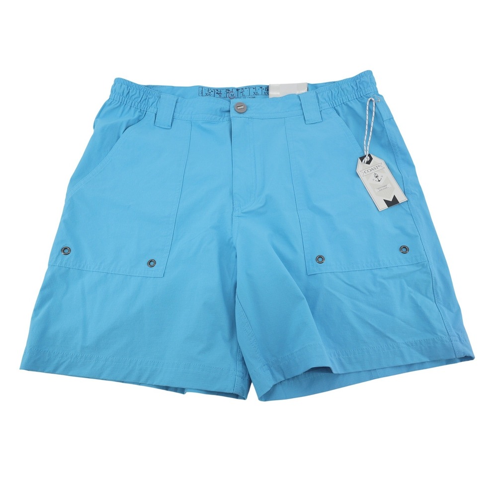 NEW Coast Fresh Angler Shorts Mens Medium Blue Ripstop‎ Fishing Cargo Utility 6"